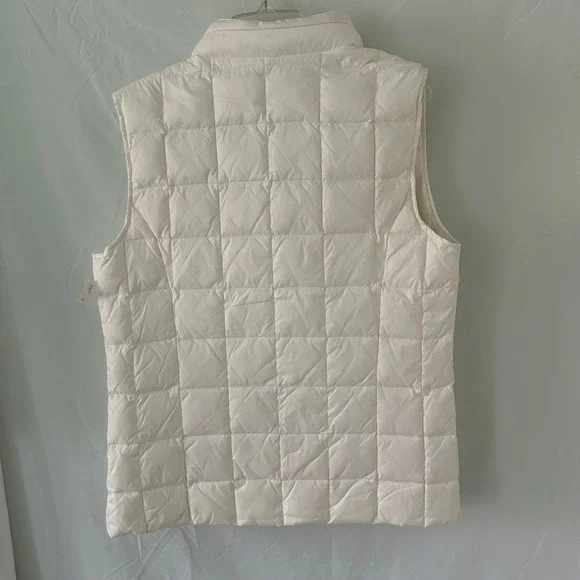 Ciao Milano Quilted Puffer Vest White Sparkle Jeweled Snap Pockets Women L - Picture 3 of 3